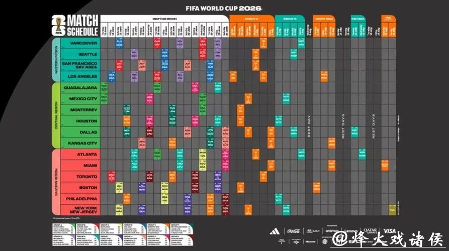 2026世界杯完整赛事时间安排表 2026世界杯完整赛事时间安排表